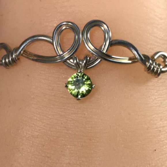 Peridot Bracelet- The Pixie Dust Peridot Sterling Silver Bracelet - Picture 6 of 7